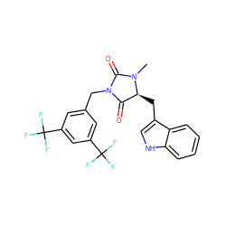 CN1C(=O)N(Cc2cc(C(F)(F)F)cc(C(F)(F)F)c2)C(=O)[C@@H]1Cc1c[nH]c2ccccc12 ZINC000013740640