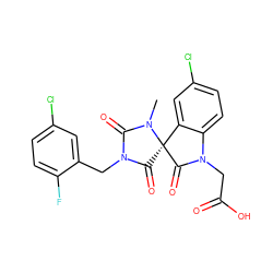 CN1C(=O)N(Cc2cc(Cl)ccc2F)C(=O)[C@]12C(=O)N(CC(=O)O)c1ccc(Cl)cc12 ZINC000072315515