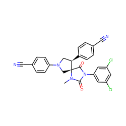 CN1C(=O)N(c2cc(Cl)cc(Cl)c2)C(=O)[C@]12CN(c1ccc(C#N)cc1)C[C@H]2c1ccc(C#N)cc1 ZINC000049784973