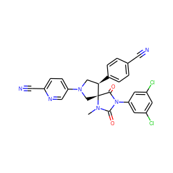 CN1C(=O)N(c2cc(Cl)cc(Cl)c2)C(=O)[C@]12CN(c1ccc(C#N)nc1)C[C@H]2c1ccc(C#N)cc1 ZINC000049784949