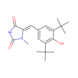 CN1C(=O)NC(=O)/C1=C/c1cc(C(C)(C)C)c(O)c(C(C)(C)C)c1 ZINC000013734152