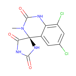 CN1C(=O)Nc2c(Cl)cc(Cl)cc2[C@@]12NC(=O)NC2=O ZINC000013456022