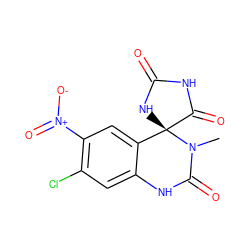 CN1C(=O)Nc2cc(Cl)c([N+](=O)[O-])cc2[C@@]12NC(=O)NC2=O ZINC000013456005