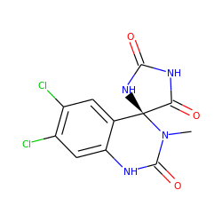 CN1C(=O)Nc2cc(Cl)c(Cl)cc2[C@@]12NC(=O)NC2=O ZINC000013455987