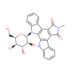 CN1C(=O)c2c(c3c4ccccc4n([C@@H]4O[C@H](CO)[C@H](O)[C@@H](O)[C@@H]4O)c3c3[nH]c4ccccc4c23)C1=O ZINC000032022044