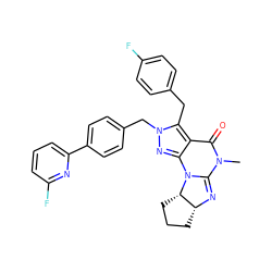 CN1C(=O)c2c(nn(Cc3ccc(-c4cccc(F)n4)cc3)c2Cc2ccc(F)cc2)N2C1=N[C@@H]1CCC[C@@H]12 ZINC000653704191