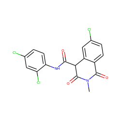 CN1C(=O)c2ccc(Cl)cc2C(C(=O)Nc2ccc(Cl)cc2Cl)C1=O ZINC000100790371