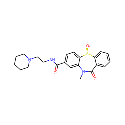 CN1C(=O)c2ccccc2[S@+]([O-])c2ccc(C(=O)NCCN3CCCCC3)cc21 ZINC000169309909