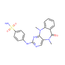 CN1C(=O)c2ccccc2N(C)c2nc(Nc3ccc(S(N)(=O)=O)cc3)ncc21 ZINC000066077088