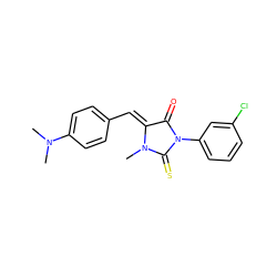 CN1C(=S)N(c2cccc(Cl)c2)C(=O)/C1=C/c1ccc(N(C)C)cc1 ZINC000653840587