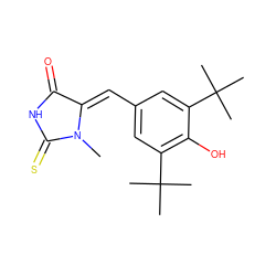 CN1C(=S)NC(=O)/C1=C/c1cc(C(C)(C)C)c(O)c(C(C)(C)C)c1 ZINC000013734155