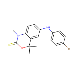 CN1C(=S)OC(C)(C)c2cc(Nc3ccc(Br)cc3)ccc21 ZINC000028878610