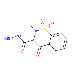 CN1C(C(=O)NN)C(=O)c2ccccc2S1(=O)=O ZINC000071281074