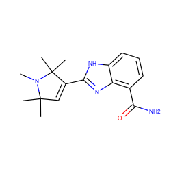 CN1C(C)(C)C=C(c2nc3c(C(N)=O)cccc3[nH]2)C1(C)C ZINC000036374762