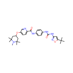 CN1C(C)(C)CC(Oc2ccc(C(=O)Nc3ccc(NC(=O)Nc4cc(C(C)(C)C)on4)cc3)nc2)CC1(C)C ZINC000095561428