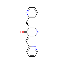 CN1C/C(=C\c2ccccn2)C(=O)[C@@H](Cc2ccccn2)C1 ZINC000095586371