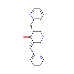 CN1C/C(=C\c2ccccn2)C(=O)[C@H](Cc2ccccn2)C1 ZINC000095591932