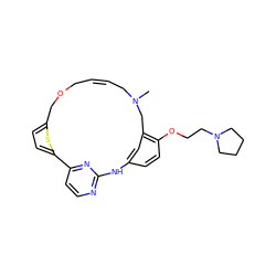 CN1C/C=C/COCc2ccc(s2)-c2ccnc(n2)Nc2ccc(OCCN3CCCC3)c(c2)C1 ZINC000084710259