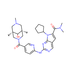 CN1C[C@@]2(C)CN(C(=O)c3ccc(Nc4ncc5cc(C(=O)N(C)C)n(C6CCCC6)c5n4)nc3)C[C@@](C)(C1)C2O ZINC000199155364