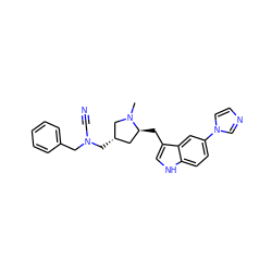 CN1C[C@@H](CN(C#N)Cc2ccccc2)C[C@@H]1Cc1c[nH]c2ccc(-n3ccnc3)cc12 ZINC000026501670