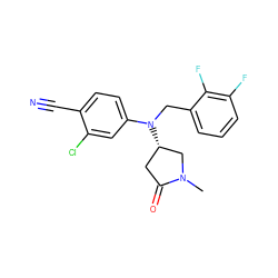 CN1C[C@@H](N(Cc2cccc(F)c2F)c2ccc(C#N)c(Cl)c2)CC1=O ZINC000043062260