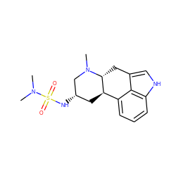 CN1C[C@@H](NS(=O)(=O)N(C)C)C[C@@H]2c3cccc4[nH]cc(c34)C[C@H]21 ZINC000004215704