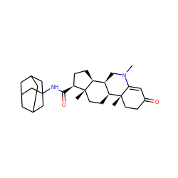 CN1C[C@@H]2[C@@H]3CC[C@H](C(=O)NC45CC6CC(CC(C6)C4)C5)[C@@]3(C)CC[C@@H]2[C@@]2(C)CCC(=O)C=C12 ZINC000026395261
