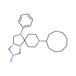 CN1C[C@@H]2[C@H](C1)CN(c1ccccc1)C21CCN(C2CCCCCCCC2)CC1 ZINC000004628929