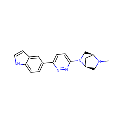 CN1C[C@@H]2C[C@H]1CN2c1ccc(-c2ccc3[nH]ccc3c2)nn1 ZINC000049037665