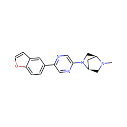 CN1C[C@@H]2C[C@H]1CN2c1cnc(-c2ccc3occc3c2)cn1 ZINC000049035570