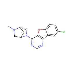 CN1C[C@@H]2C[C@H]1CN2c1ncnc2c1oc1ccc(Cl)cc12 ZINC000034634095