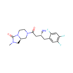 CN1C[C@@H]2CN(C(=O)C[C@H](N)Cc3cc(F)c(F)cc3F)CCN2C1=O ZINC000064436692