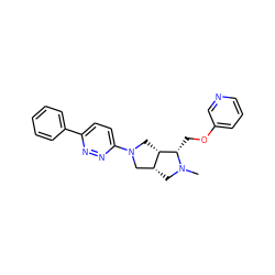 CN1C[C@@H]2CN(c3ccc(-c4ccccc4)nn3)C[C@@H]2[C@@H]1COc1cccnc1 ZINC000045338177