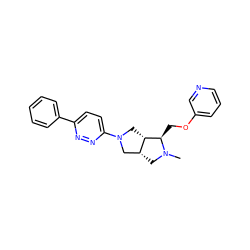 CN1C[C@@H]2CN(c3ccc(-c4ccccc4)nn3)C[C@@H]2[C@H]1COc1cccnc1 ZINC000045337580