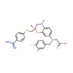 CN1C[C@](C)(COc2ccc(C(=N)N)cc2)Oc2cc(N(CC(=O)O)Cc3ccc(F)c(F)c3)ccc21 ZINC000073280941