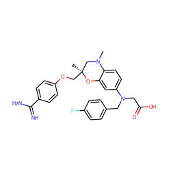 CN1C[C@](C)(COc2ccc(C(=N)N)cc2)Oc2cc(N(CC(=O)O)Cc3ccc(F)cc3)ccc21 ZINC000073273557