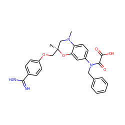 CN1C[C@](C)(COc2ccc(C(=N)N)cc2)Oc2cc(N(Cc3ccccc3)C(=O)C(=O)O)ccc21 ZINC000040865656