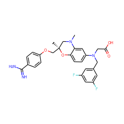 CN1C[C@](C)(COc2ccc(C(=N)N)cc2)Oc2ccc(N(CC(=O)O)Cc3cc(F)cc(F)c3)cc21 ZINC000049525686