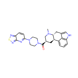 CN1C[C@H](C(=O)N2CCN(c3ccc4nsnc4n3)CC2)C[C@@H]2c3cccc4[nH]cc(c34)C[C@H]21 ZINC000029038762