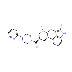 CN1C[C@H](C(=O)N2CCN(c3ccccn3)CC2)C[C@@H]2c3cccc4[nH]c(I)c(c34)C[C@H]21 ZINC000029038632