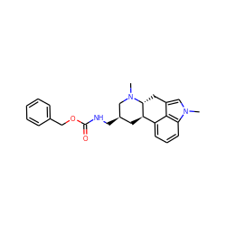 CN1C[C@H](CNC(=O)OCc2ccccc2)C[C@@H]2c3cccc4c3c(cn4C)C[C@H]21 ZINC000003812975