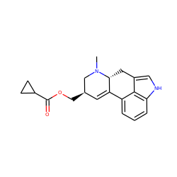 CN1C[C@H](COC(=O)C2CC2)C=C2c3cccc4[nH]cc(c34)C[C@H]21 ZINC000013793923