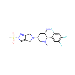 CN1C[C@H](N2Cc3cn(S(C)(=O)=O)nc3C2)C[C@H](N)[C@@H]1c1cc(F)c(F)cc1F ZINC000169701987