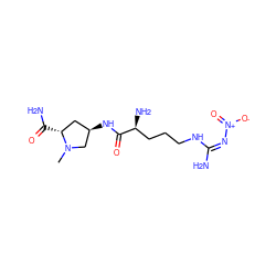 CN1C[C@H](NC(=O)[C@@H](N)CCCN/C(N)=N\[N+](=O)[O-])C[C@H]1C(N)=O ZINC000035064496