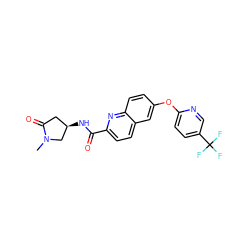 CN1C[C@H](NC(=O)c2ccc3cc(Oc4ccc(C(F)(F)F)cn4)ccc3n2)CC1=O ZINC001772620909