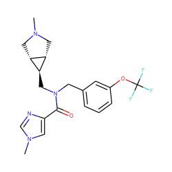 CN1C[C@H]2[C@@H](C1)[C@@H]2CN(Cc1cccc(OC(F)(F)F)c1)C(=O)c1cn(C)cn1 ZINC000101270895