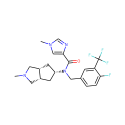 CN1C[C@H]2C[C@@H](N(Cc3ccc(F)c(C(F)(F)F)c3)C(=O)c3cn(C)cn3)C[C@H]2C1 ZINC000101322139