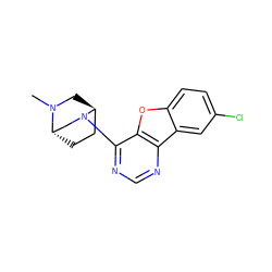 CN1C[C@H]2CC[C@H]1CN2c1ncnc2c1oc1ccc(Cl)cc12 ZINC000254133947