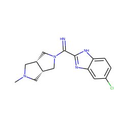 CN1C[C@H]2CN(C(=N)c3nc4cc(Cl)ccc4[nH]3)C[C@H]2C1 ZINC000073222210