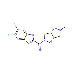 CN1C[C@H]2CN(C(=N)c3nc4cc(F)c(F)cc4[nH]3)C[C@H]2C1 ZINC000073156855